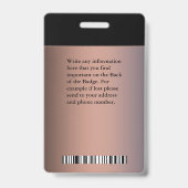 Badge Carte d'identité du travailleur hospitalier (Arrière)