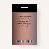 Badge Carte d'identité du travailleur hospitalier (Dos)