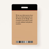 Badge Carte d'identité du travailleur hospitalier (Dos)