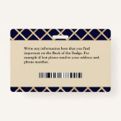 Badge Carte d'identité du travailleur infirmier en santé (Dos)