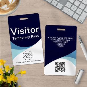 Badge Carte d'identité du visiteur d'entreprise bleue Co