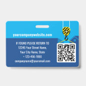 Badge Carte d'identité du visiteur Lieu de construction  (Dos)