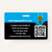 Badge Carte d'identité du visiteur Logo Construction Sit (Dos)