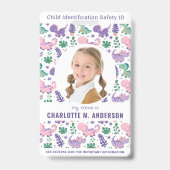 Badge Carte d'identité d'urgence pour enfant - photo Ide (Avant)