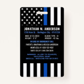 Badge Carte d'identité d'urgence pour enfants Police Pav (Dos)