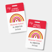 Badge Carte d'identité École enseignant ou élève arc-en- (Avant & arrière)