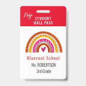 Badge Carte d'identité École enseignant ou élève arc-en- (Arrière)