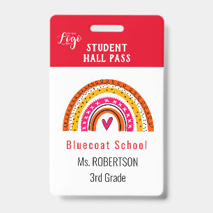 Badge Carte d'identité École enseignant ou élève arc-en-