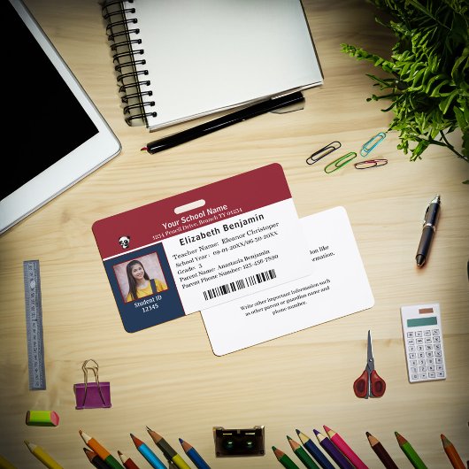 Badge Carte d'identité École pour enfants d'élèves