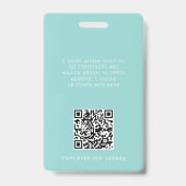 Badge Carte d'identité employé à code QR avec logo Avery (Arrière)