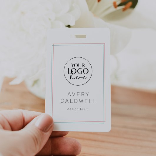 Badge Carte d'identité employé à code QR avec logo corai