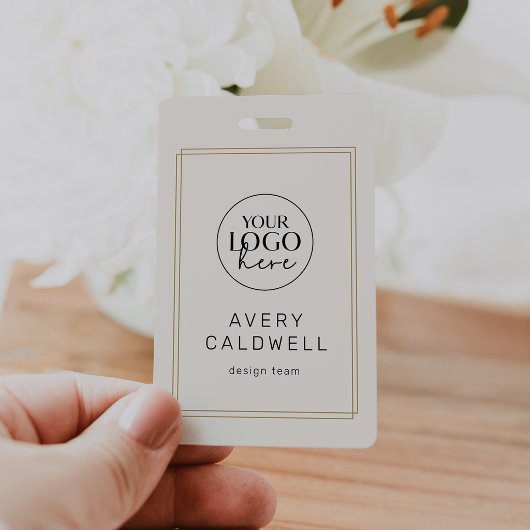 Badge Carte d'identité employé avec code QR et logo Aver