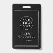 Badge Carte d'identité employé avec code QR et logo noir (Avant)