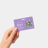 Badge Carte d'identité employé Code QR Lilas Simple (Manuel / portable)