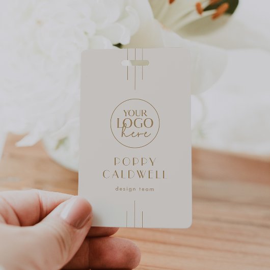 Badge Carte d'identité employé Code QR Logo EVERLY Cream