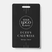 Badge Carte d'identité employé Code QR Logo Noir EVERLY (Avant)