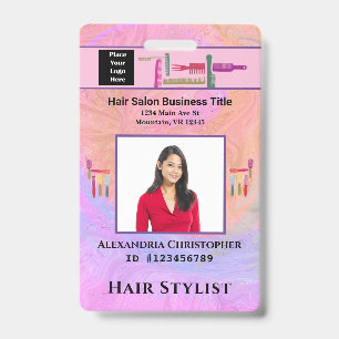 Badge Carte d'identité employé Coiffeur Photo personnali