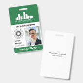 Badge Carte d'identité employé Deep Green Photo & 2 Logo (Avant & arrière)