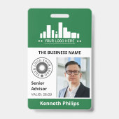 Badge Carte d'identité employé Deep Green Photo & 2 Logo (Avant)