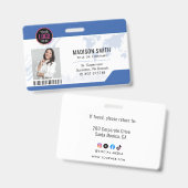 Badge Carte d'identité | Employé minimaliste d'entrepris (Avant & arrière)