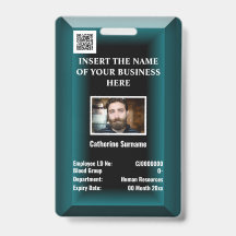 Carte d'identité employé personnalisée | Logo phot