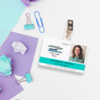 Carte d'identité employé Turquoise avec Logo & Pho