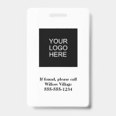 Badge Carte d'identité en staff doré avec nom (Arrière)