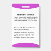 Badge Carte d'identité enfant Carte d'identité garçon fi (Arrière)