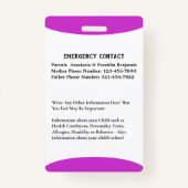 Badge Carte d'identité enfant Carte d'identité garçon fi (Dos)