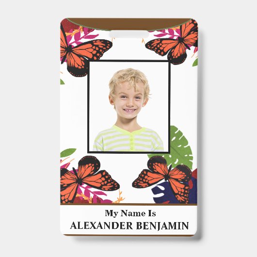 Badge Carte d'identité Enfant Élève Photo Personnalisée (Avant)