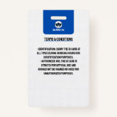 Badge Carte d'identité étudiante | Carte d'identité de l (Dos)