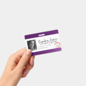 Badge Carte d'identité Fade Dark Purple (horizontale) (Manuel / portable)