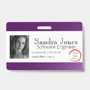 Badge Carte d'identité Fade Dark Purple (horizontale)