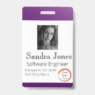 Badge Carte d'identité Fade Dark Purple (Vertical/Portr
