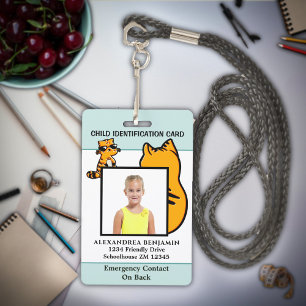 Badge Carte d'identité fun personnalisée pour enfant ave