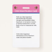 Badge Carte d'identité Garçon fille photo personnalisée (Dos)