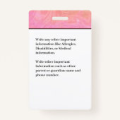 Badge Carte d'identité Garçon fille photo personnalisée (Dos)