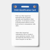 Badge Carte d'identité Garçon fille photo personnalisée (Back)