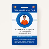 Badge Carte d'identité Garçon fille photo personnalisée (Devant)