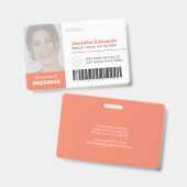 Badge Carte d'identité grand format avec code-barres ora (Avant & arrière)