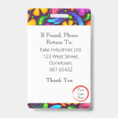 Badge Carte d'identité Hippy (Vertical/Portrait) (Arrière)