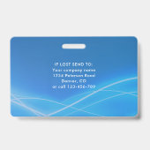 Badge Carte d'identité horizontale d'employé avec logo (Arrière)