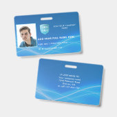 Badge Carte d'identité horizontale d'employé avec logo (Avant & arrière)