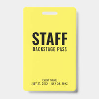 Carte d'identité jaune du personnel