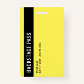 Badge Carte d'identité jaune du personnel (Dos)