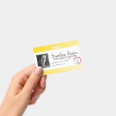 Badge Carte d'identité jaune pâle (horizontale) (Manuel / portable)