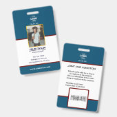 Badge Carte d'identité marine moderne avec photo et logo (Front & Back)