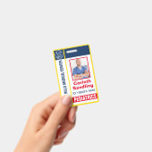 Badge Carte d'identité Médica Rouge Blanc et Bleu (Manuel / portable)