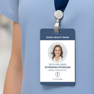 Badge Carte d'identité médicale bleu marine