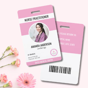 Badge Carte d'identité médicale d'hôpital employé code b